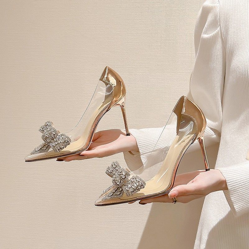 Women's Champagne Wedding Single Shoes