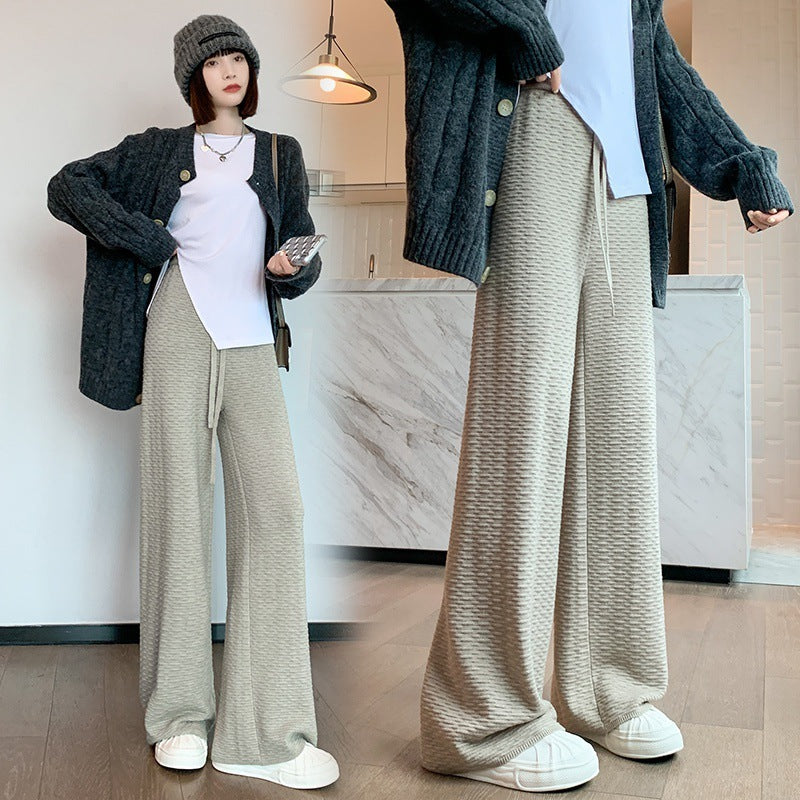 Elastic Waist Pajamas Woollen Trousers Women