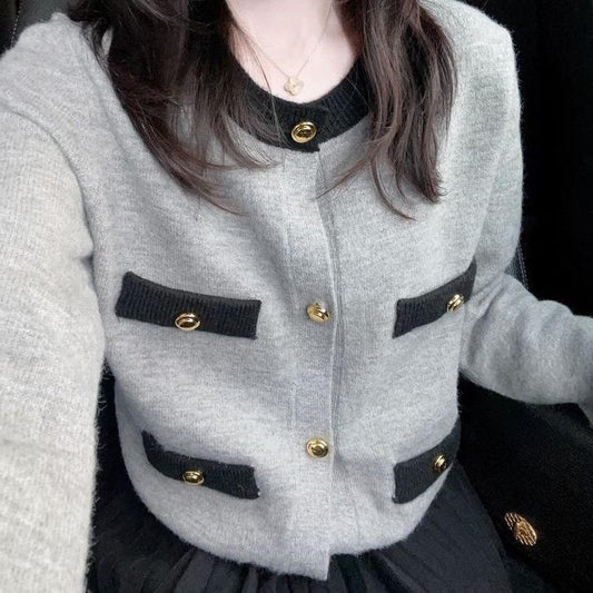 Women's Classic Style Knitted High-grade Sweater Short Coat