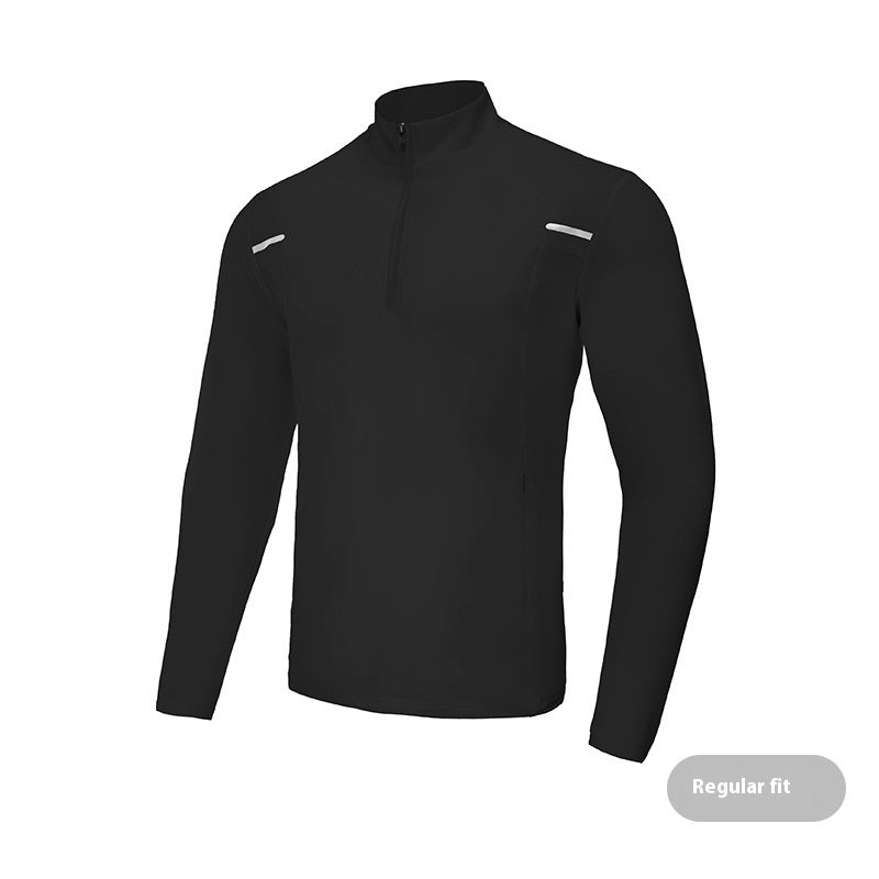 Outdoor Windproof Quick Drying Clothes Casual Sports Men's Half Zipper Top Training Wear