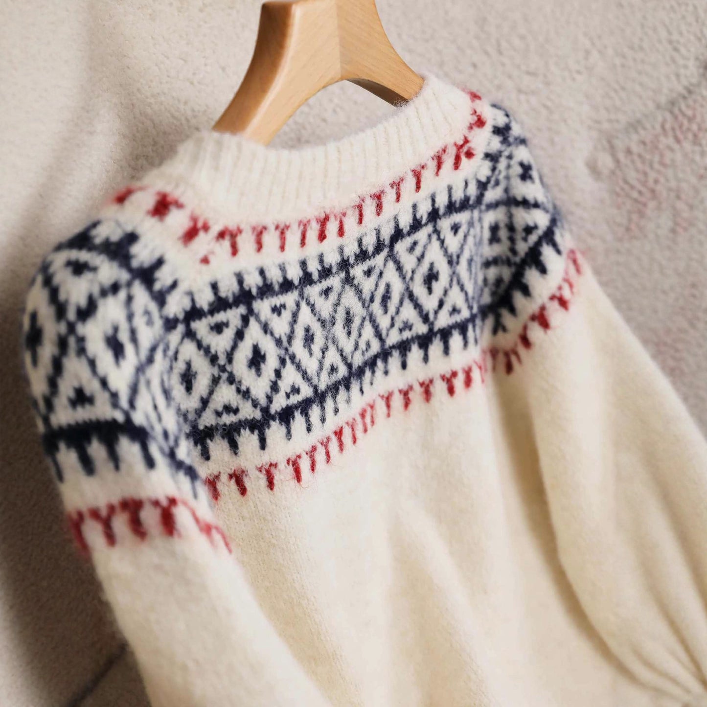 Women's Retro Fairisland Horn Button Christmas Sweater Cardigan