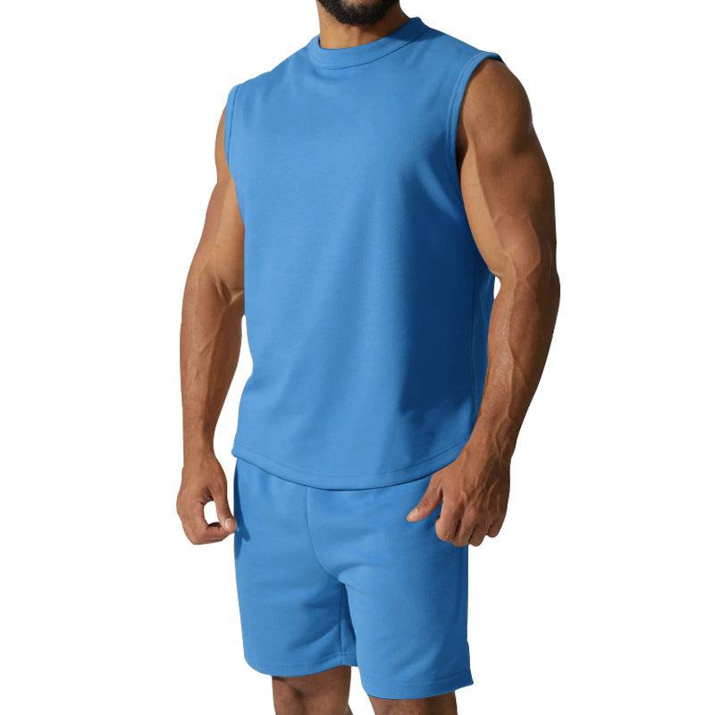 Sleeveless Sports Suit Men's Casual Thin Top Solid Color