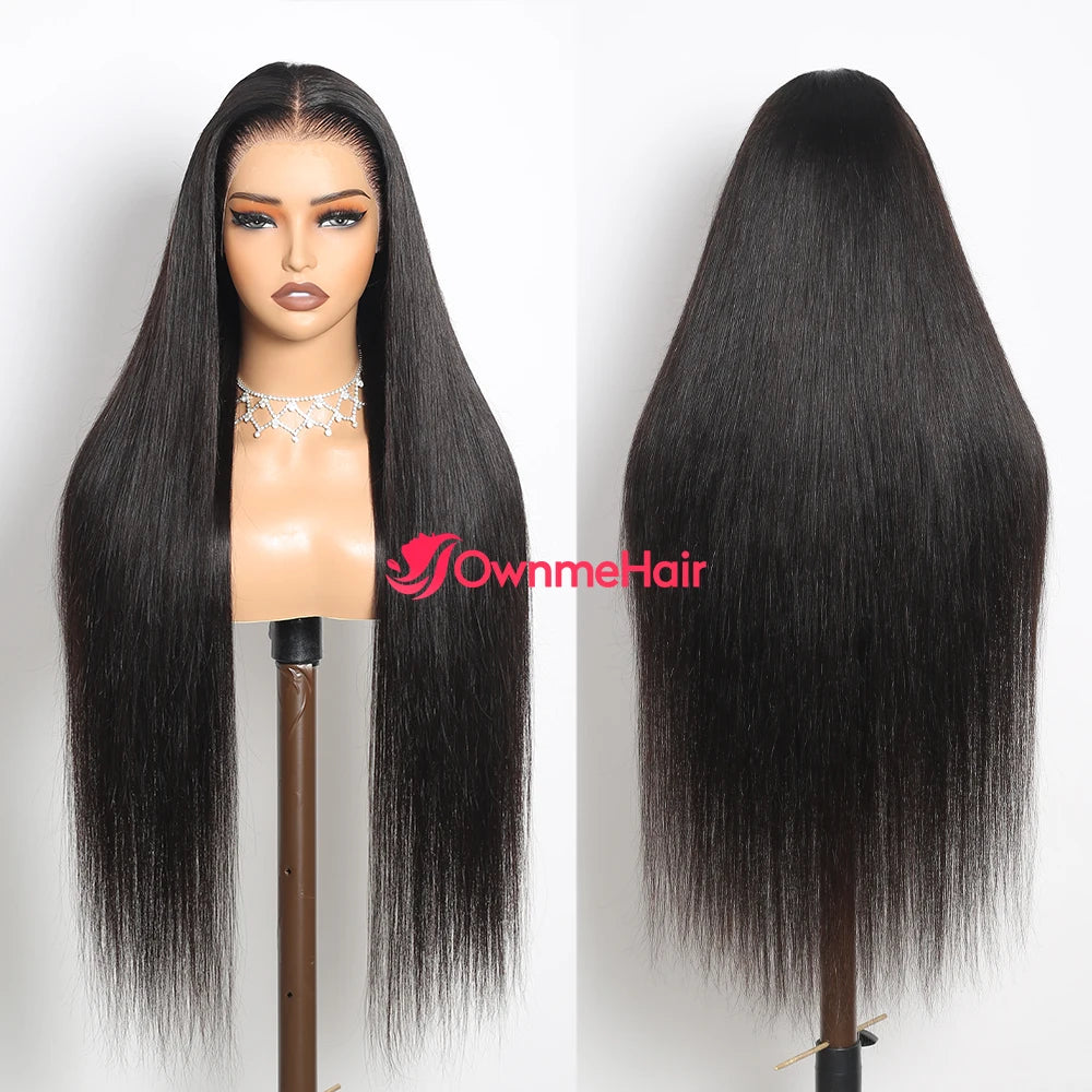 Real 100% Human Hair 13x6 Glueless Lace Wig Vietnames Bone Straight Hair Pre Plucked Bleached Knots Ready to Wear and Go 32Inch