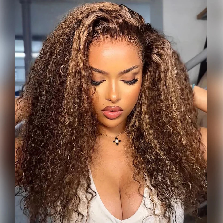Highlight Wig Human Hair Ombre Hd Lace Wig 13x6 Deep Curly Lace Frontal Human Hair Wig Brazilian 13x4 Water Wave Wigs For Women