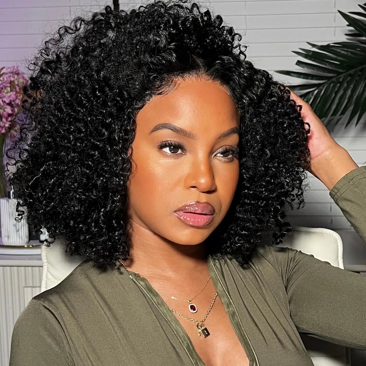 Curly Bob Wig Human Hair Glueless 13x4 Lace Front Wigs 250% Density Mongolian HD Kinky Curly Bob Lace Frontal Wigs Wet and Wavy
