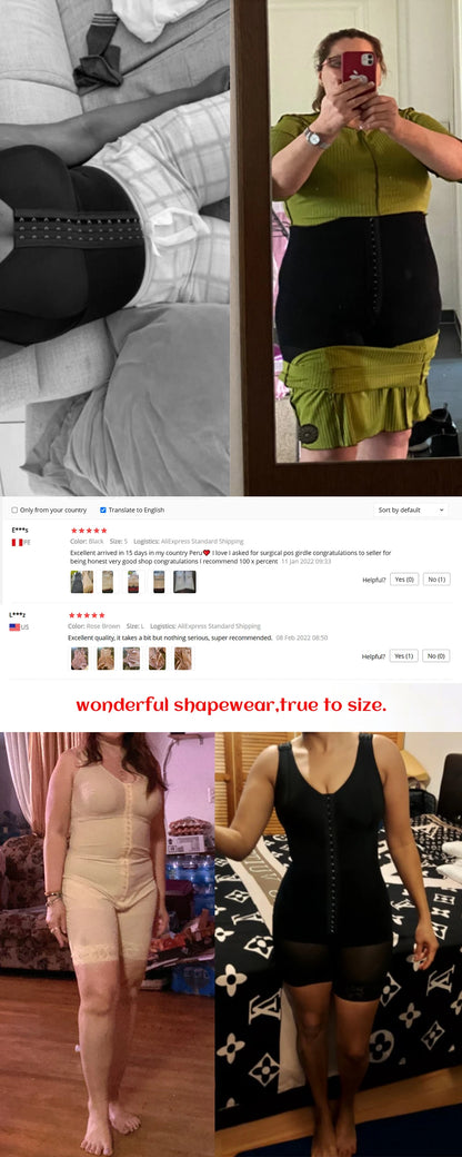 Full Body Shaper High Compression Shapewear Girdle With Brooches Bust For Postpartum Slimming Sheath Belly Fajas Colombianas