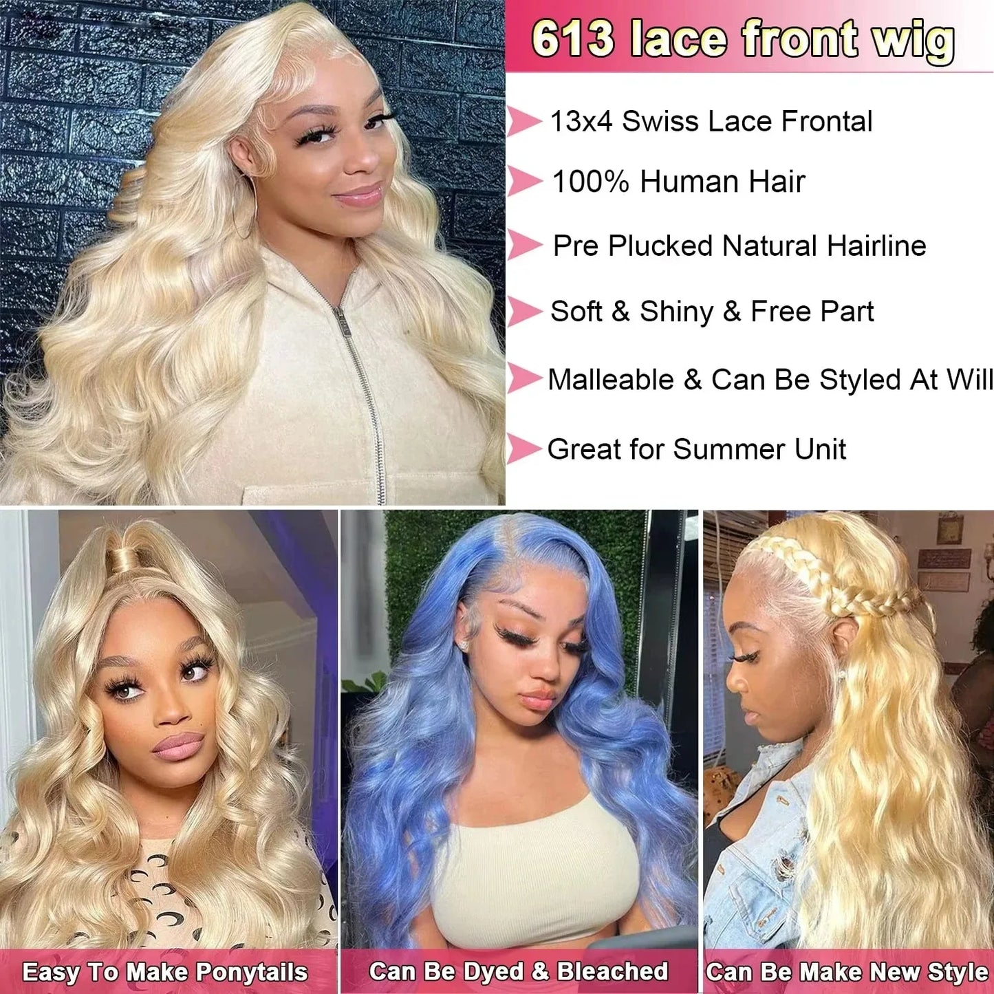 30 Inch 613 HD Lace Frontal Wig 13x6 Body Wave Human Hair Wigs 13x4 Lace Front Honey Blonde Colored Brazilian For Black Women