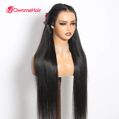 Real 100% Human Hair 13x6 Glueless Lace Wig Vietnames Bone Straight Hair Pre Plucked Bleached Knots Ready to Wear and Go 32Inch