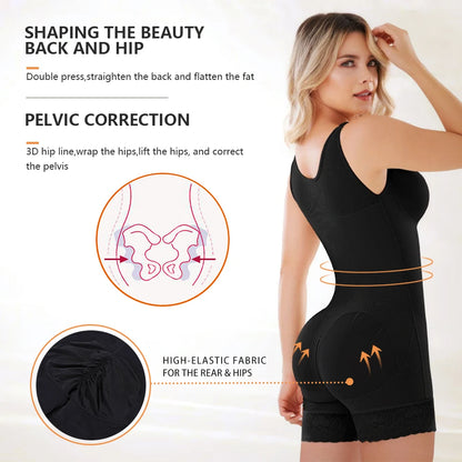 Full Body Shaper High Compression Shapewear Girdle With Brooches Bust For Postpartum Slimming Sheath Belly Fajas Colombianas