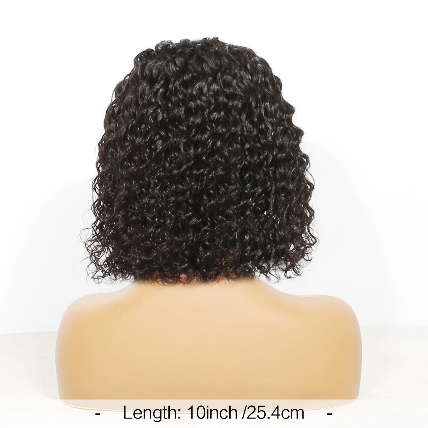 Deep Wave Headband Wig Human Hair Curly Bob Wigs For Women 100% Real Hair Bobo Wigs Full Machine Made Wigs Natural Black Hair