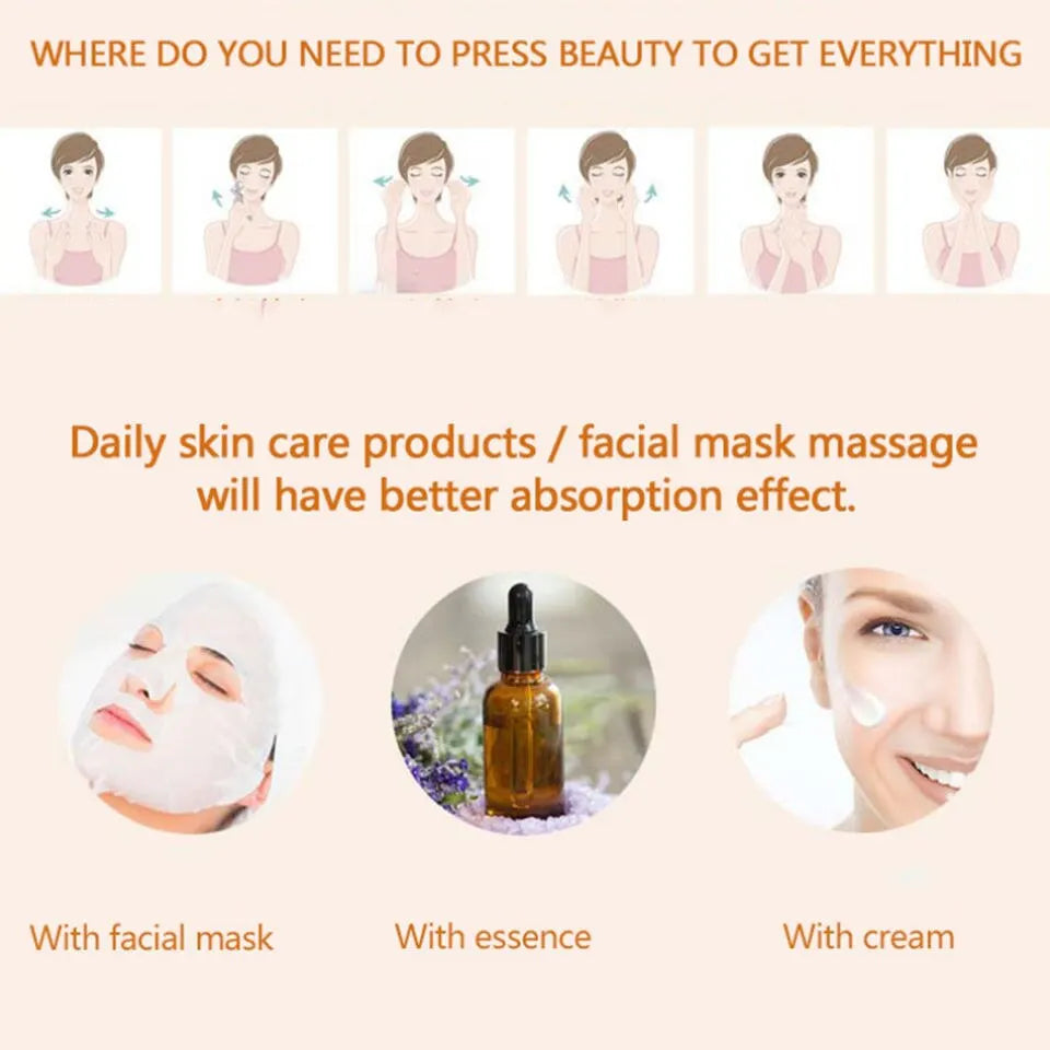 24K Gold Roller Vibrating Facial Massager Slimming Facial Skin Beauty Pulse Firming Face Massage Lift Tightening Wrinkle Bar