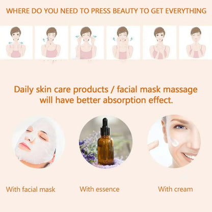 24K Gold Roller Vibrating Facial Massager Slimming Facial Skin Beauty Pulse Firming Face Massage Lift Tightening Wrinkle Bar
