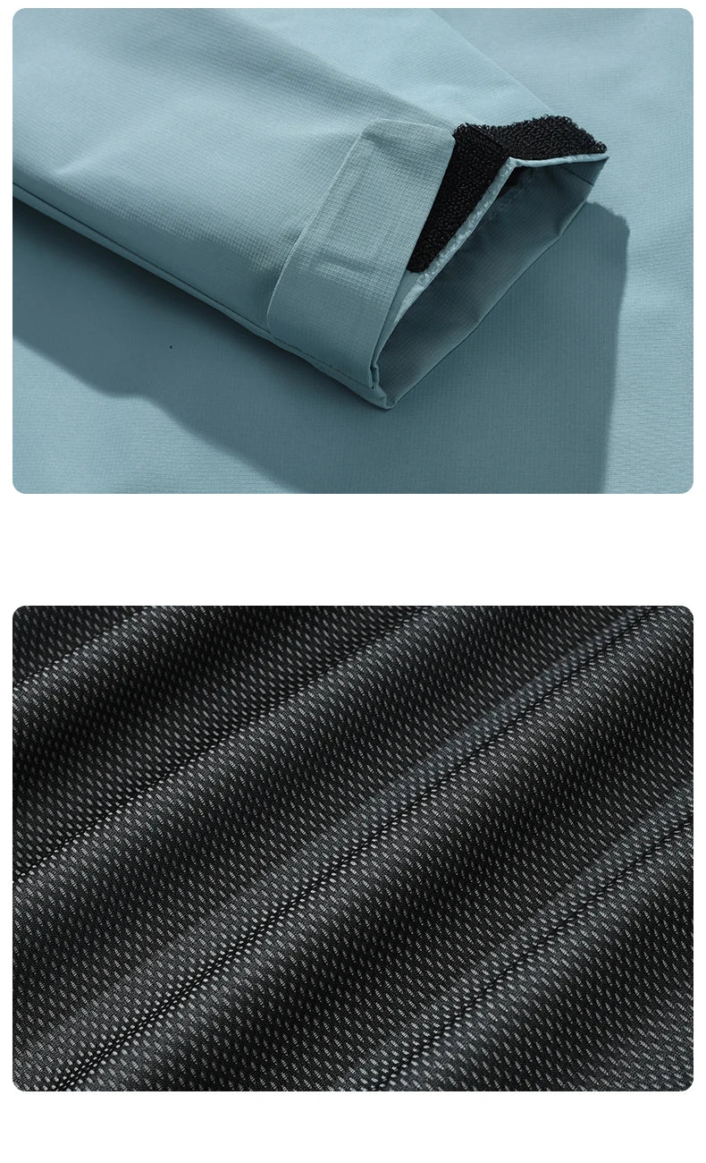 Unisex Hiking Jacket Men and Women Lightweight Waterproof Jacket Hooded Zip Up Camping Coats Thin Windbreaker Jacket Outerwear