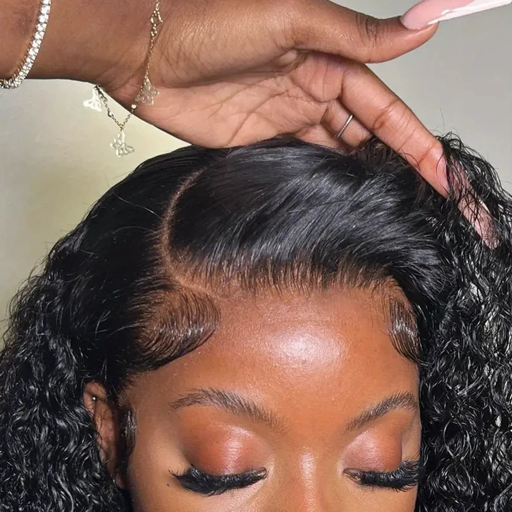 250% Density Glueless Deep Curly Wave Wig for Women Ready To Wear 5x5 HD Lace Closure Wig Pre Cut No Glue Human Hair Wigs