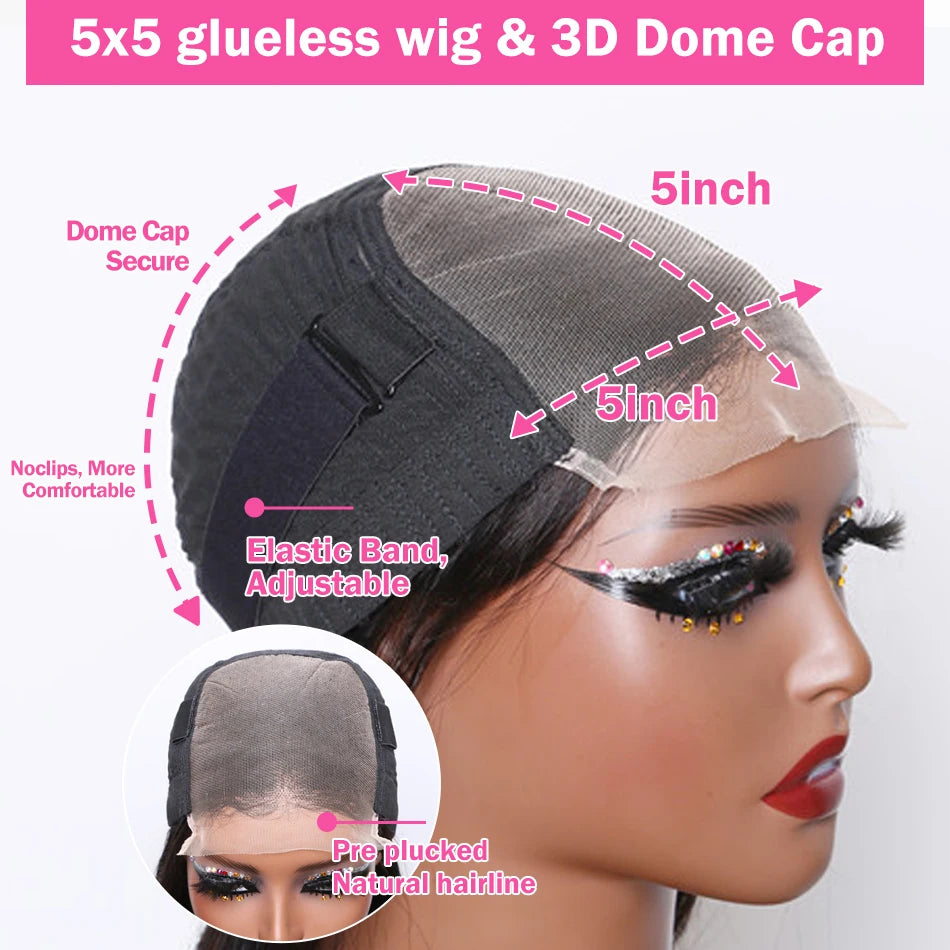 250 Density 30 40 Inches Deep Wave 13x4 13x6 HD Transparent Human Hair Wig 5x5 Glueless Curly Wave Lace Frontal Wigs For Woman