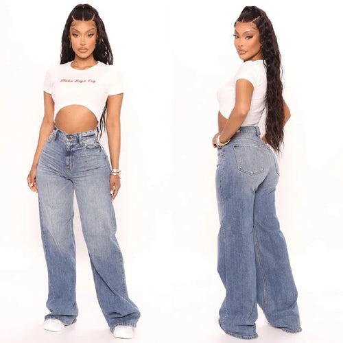 2022 New Y2K High Waist Baggy Jeans For Women Fashion Loose Denim Wide Leg Pants Casual Female Clothing XS-XL Drop Shipping