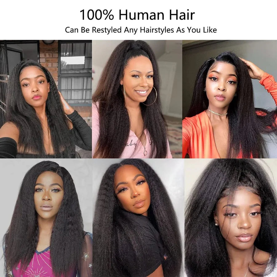 Kinky Straight Human Hair Wigs 13x6 Lace Frontal Wig Lace Front Wig Lace Human Hair Lace Frontal Wig Brazilian Wigs On Sale