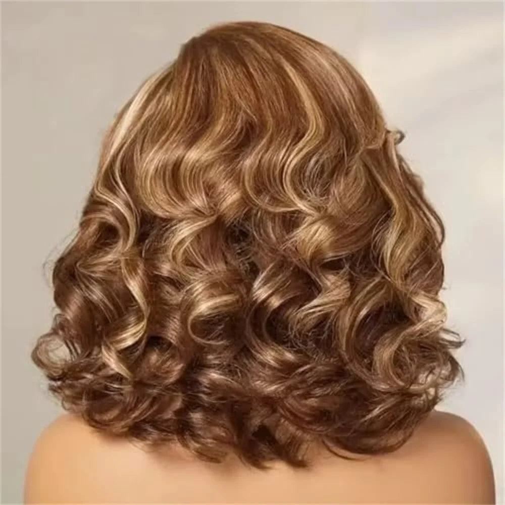 Highlight Body Wave Bob Wig Human Hair 13X4 Lace Front Human Hair Wigs For Women Honey Blonde HD Transparent Lace Frontal Wig