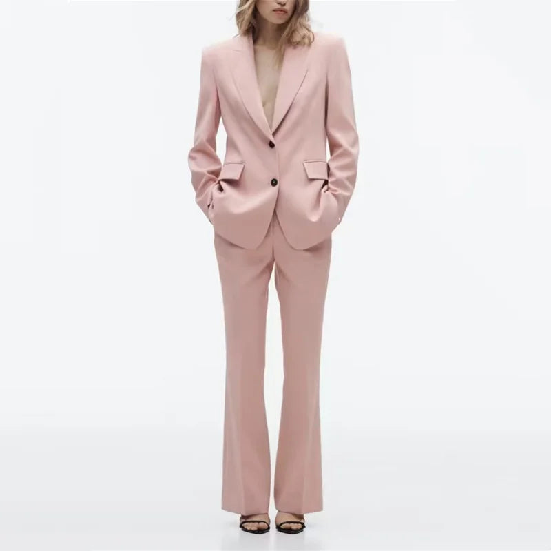 TAOP&ZA Women's Clothing 2025 & 2026 Wholesale New Casual Fashion pink All-match Self-cultivation Slim Long-sleeved Suit Jacket 2053786