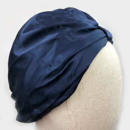 Women Sleep Hat Soft Pure Silk Charmeus Night Sleep Cap Hair Bonnet  Silk Comfortable Head Cover Wide Elastic Band Hair Loss Cap