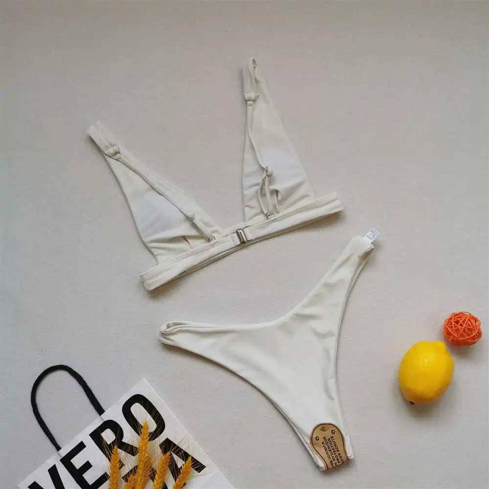 2026 Sexy Brazilian Bikini Swimwear Women Halter Push Up Bikini Set Swimsuit Female Lemon Print Bandage Biquini Bathing Suit XL