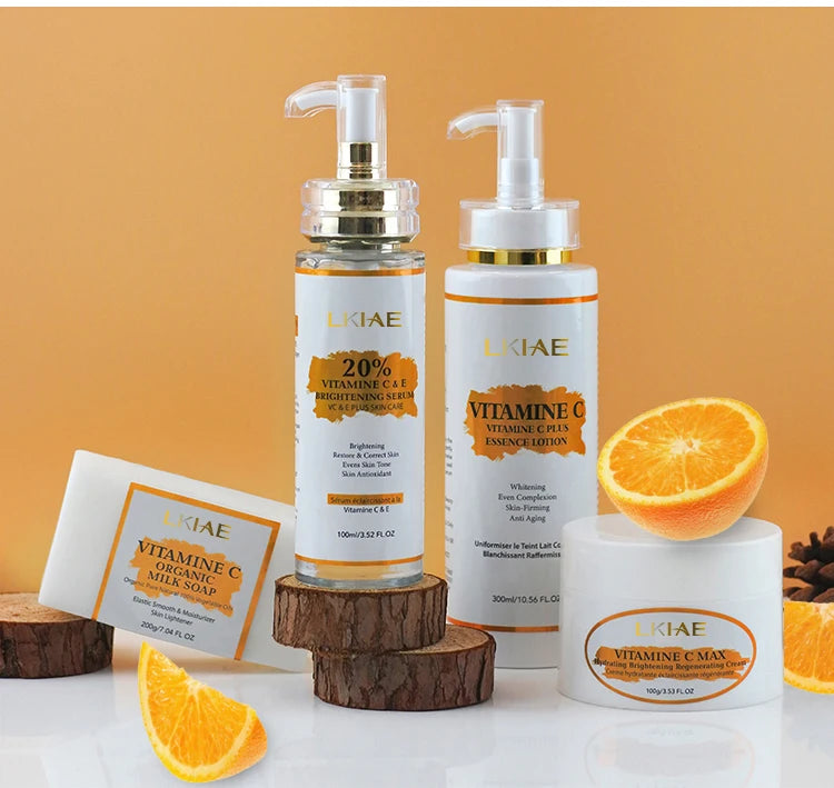 OEM ODM Skin Brightening Products and Cosmetics Face Whitening Cream Beauty Vitamin C Skincare Set for Women