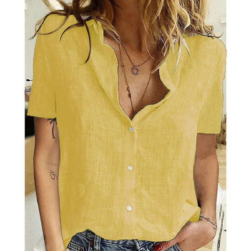 Summer Elegant Harajuku Linen Oversized Shirts Short Sleeve Birds Print Loose Blouses and Tops Casual Oversized  Tunic Clothing