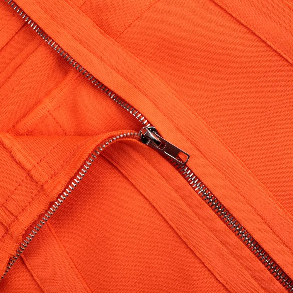 Bandage Dresses for Women 2022 Summer Elegant Mini Bandage Dress Bodycon Orange Sexy Party Dress Wedding Evening Club Outfits