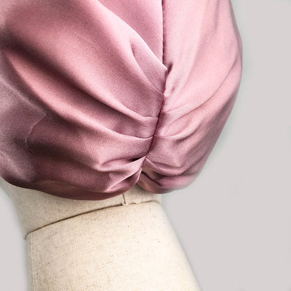 Women Sleep Hat Soft Pure Silk Charmeus Night Sleep Cap Hair Bonnet  Silk Comfortable Head Cover Wide Elastic Band Hair Loss Cap