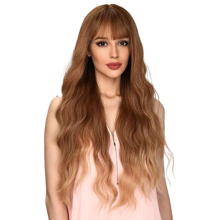 2025 & 2026 Hot Selling SMILCO Hair Waterwave Curly Wig Fashion Wigs Brown Gradient Women Wigs  SM6040