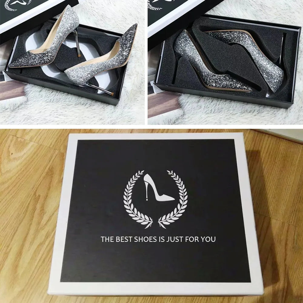 Smooth PU Upper Spike Heel Concise Women Over Knee High Boots Side Zipper Thin Heel Thigh High Booties for Ladies Big Size 47