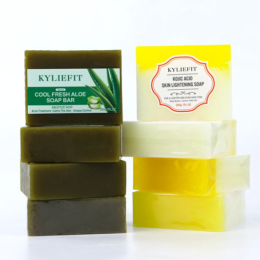 Customized Organic Milk Vitamin C Kojic Acid Coffee Aloe Oil Control Acne Lightening Face Soap for Pimples and Dark Spots