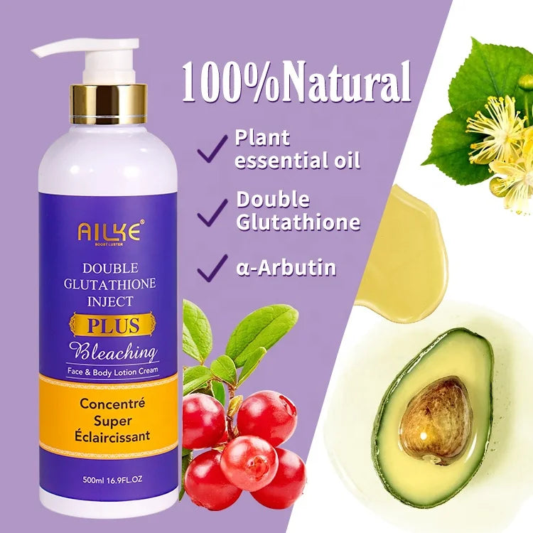 OEM/ODM Naturally Vegan Brighten Skin Best Glutathione Lightening Knuckle Black Spot Whitening Body Lotion for Men and Women