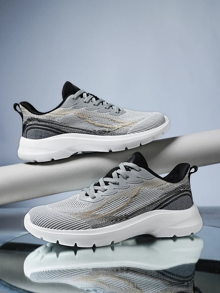 2024 New Fly Knit Material Upper Breathable and Lightweight Large Size Men's  Fly Knit Casual Sports Shoes