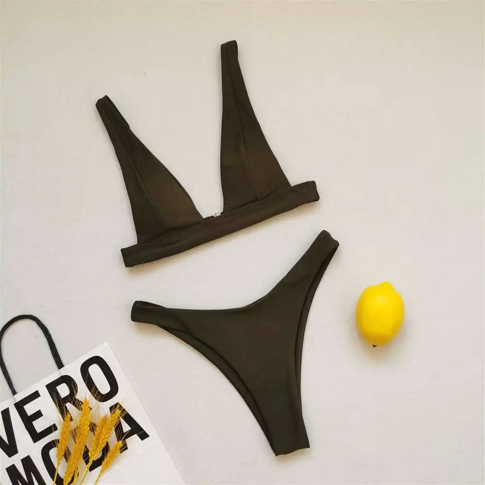 2026 Sexy Brazilian Bikini Swimwear Women Halter Push Up Bikini Set Swimsuit Female Lemon Print Bandage Biquini Bathing Suit XL