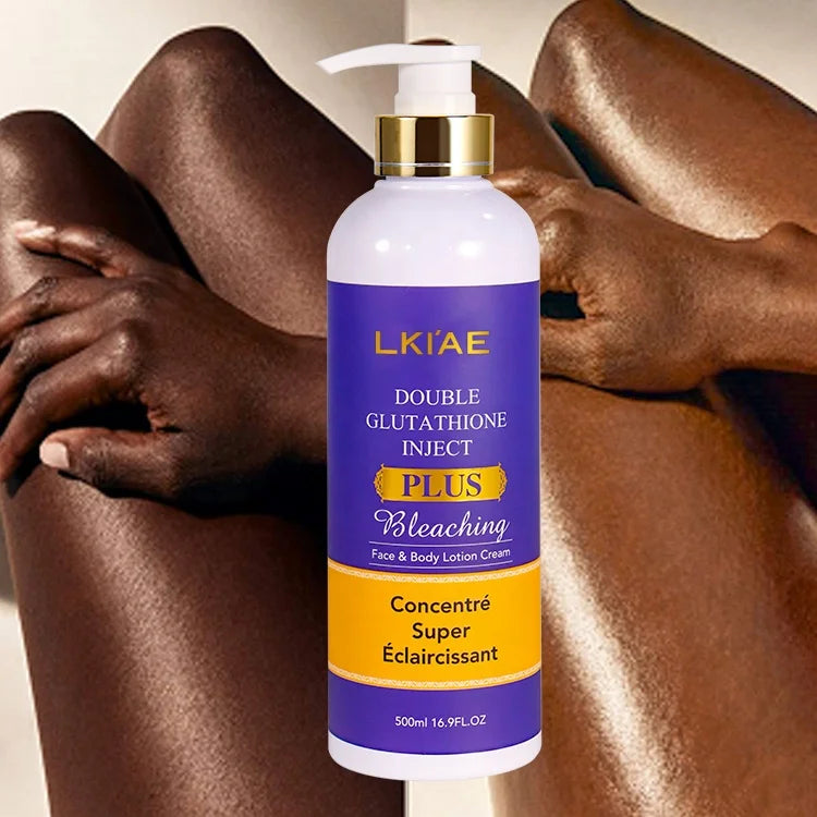 Private Label Vegan Organic Double Gluta Moisturizer Dry Black Skin Care Bleaching Whitening Body Lotion for Pigment Removal