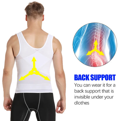 Shape Men Slimming Body Shaper Waist Trainer Vest with Tummy Control Girdle Posture Back Correction Abdomen Tank Top Shaperwear