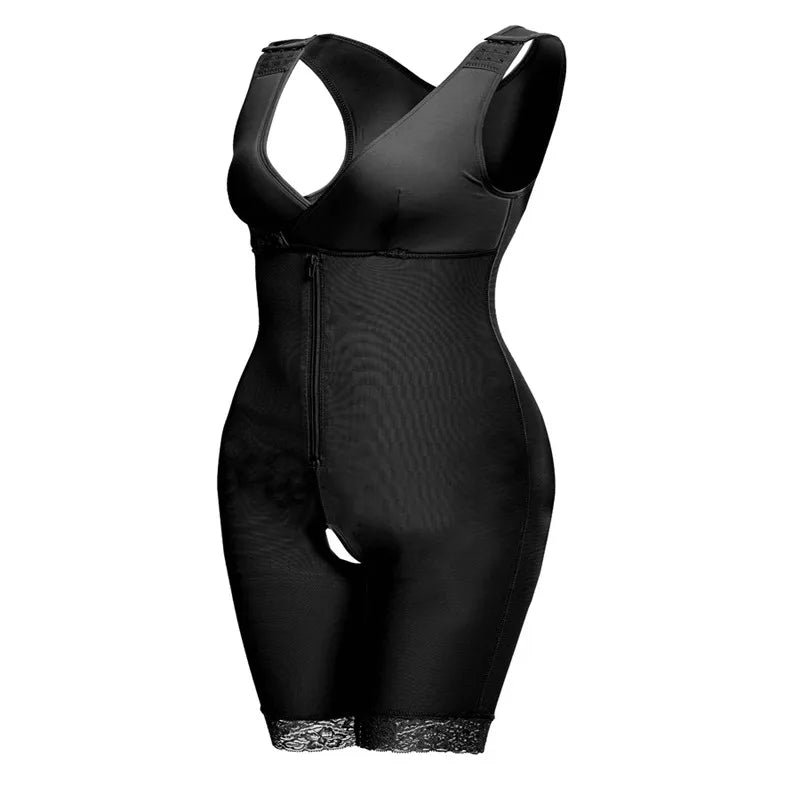 Zip Waist Lace Slimming Shaper Corset Control Shapewear Butt Lifter Strap Body Shaper Underwear Bodysuit Women Plus Size S-6xl