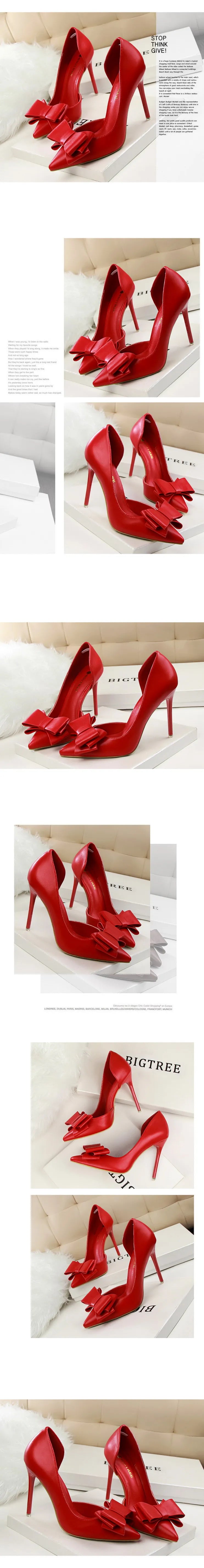 BIGTREE Shoes Bow-knot Woman Pumps Stiletto 10.5 Cm Women Basic Pump Pointed Toe Classic Pumps Sexy High Heels Women Shoes 2026