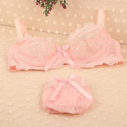 Logirlve Sexy Lingerie Female Push Up Bra Sets Seamless Bra For Women's Lace Underwear Two-piece Bralette Woman Set