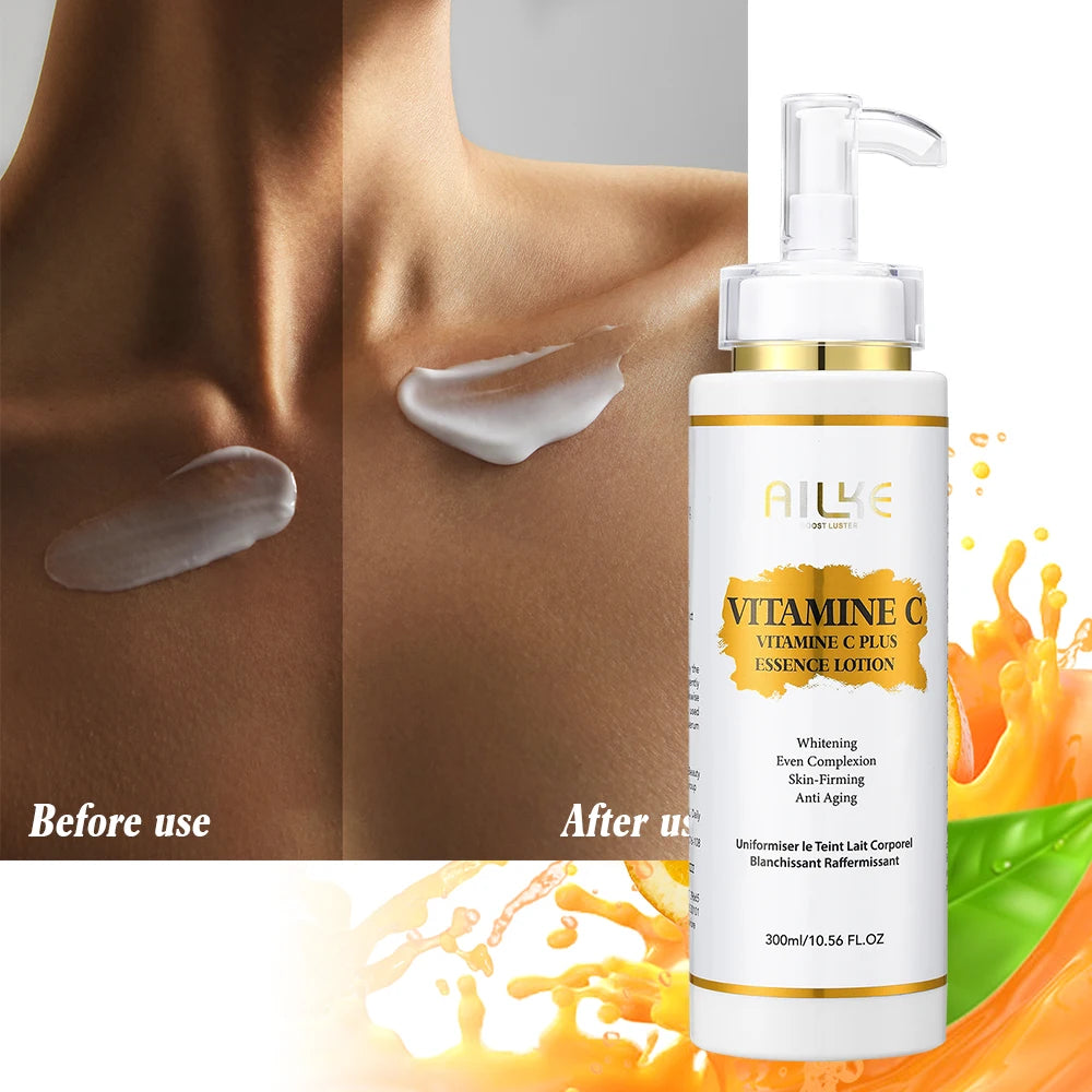 Ailke Privated Label Skincare Deep Moisturizer Vitamin C Anti-Aging Skin Glowing Lightening Body Lotion for Dark Skin
