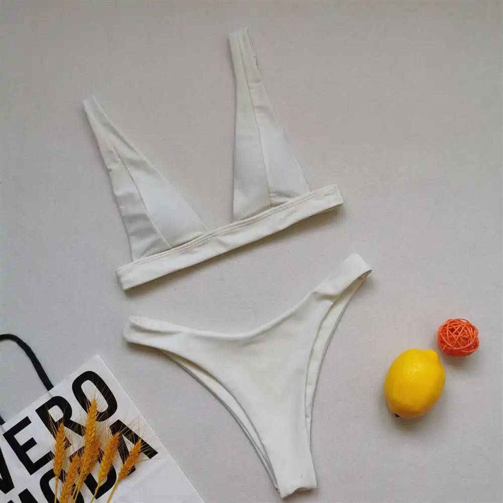 2026 Sexy Brazilian Bikini Swimwear Women Halter Push Up Bikini Set Swimsuit Female Lemon Print Bandage Biquini Bathing Suit XL