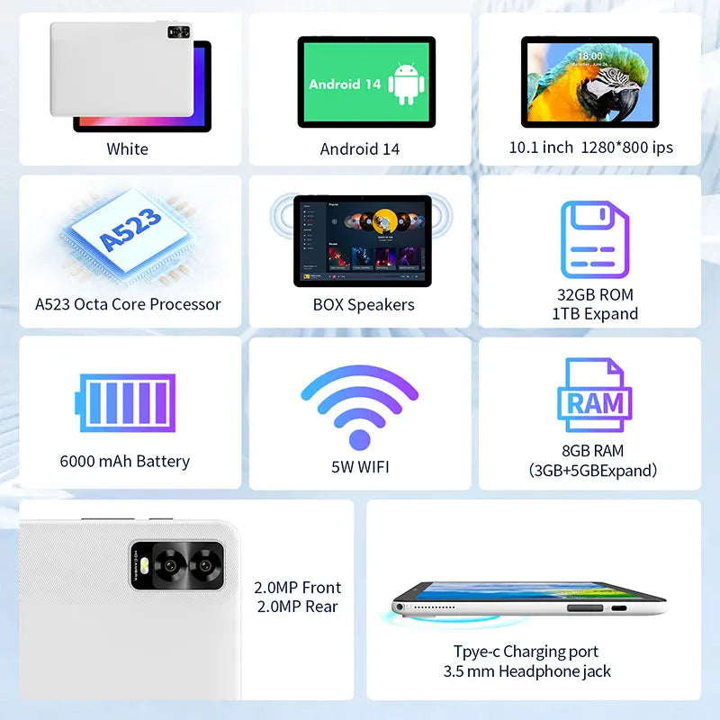 Factory Supply Android Tablet 10 Inch Tablet With Keyboard Mouse 5g Wifi 32gb Rom Android 6000mah Tablet Pc