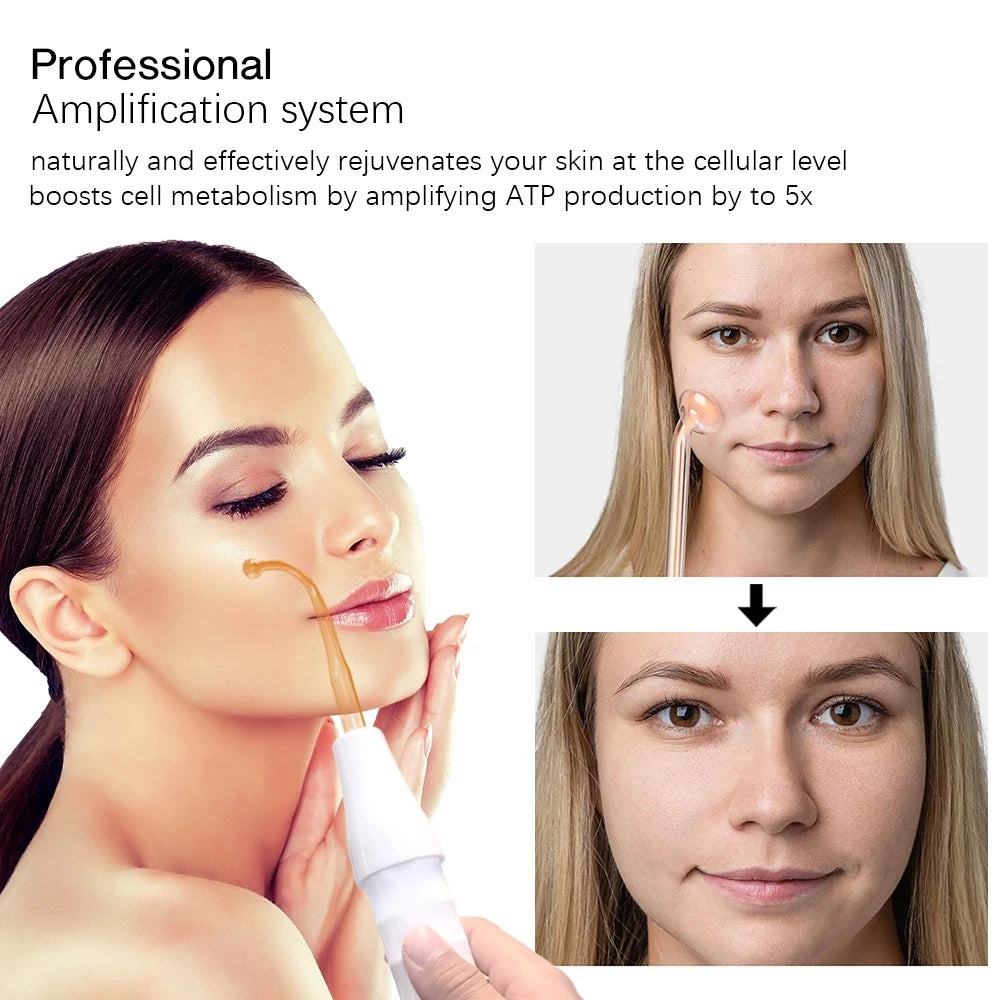 Portable High Frequency Skin Therapy Wand Electrotherapy Comb Tightening Acne Spot Scar Remover Face Massage Aesthetic Equipment