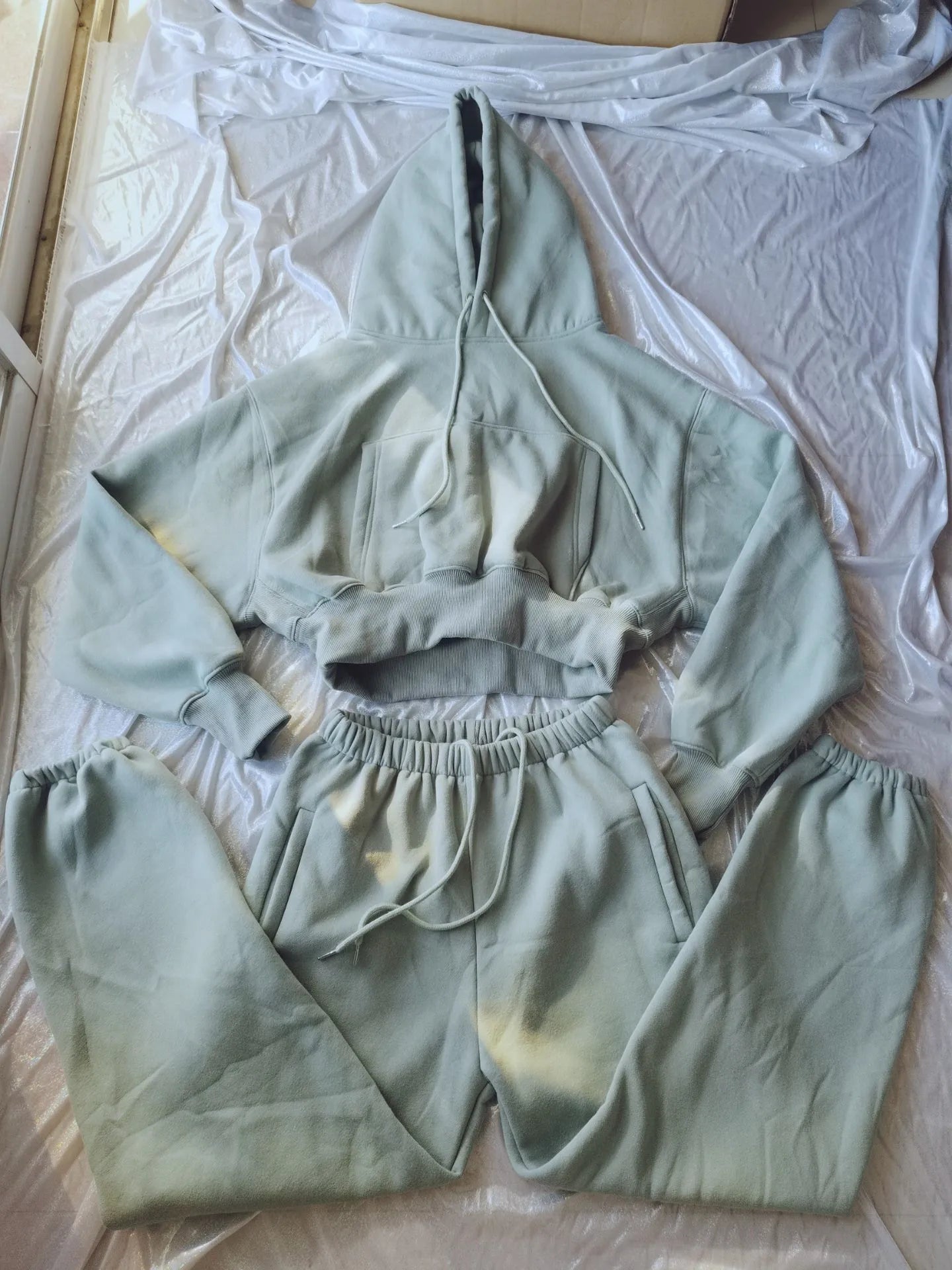 Wholesale Fleece Hoodie with Jogger Pant Sweat Suit Fall Winter 2 Piece Set Tracksuit Women Sports Outfit Two Piece Solid Casual