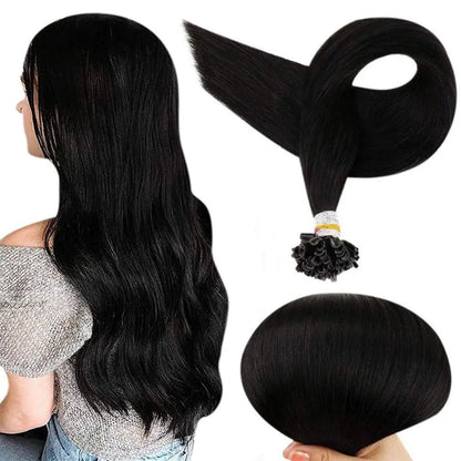 Full Shine U Tip Hair Extensions Fusion Hair Balayage Color 40-50g Keratin Glue Beads Prebonded Human Hair Extensiones