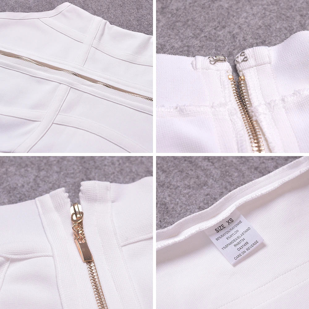 BEAUKEY 2026 Sexy Women White Turtleneck Bandage Dress Tank Runway Elastic Dress Party Black Bodycon Vestidos