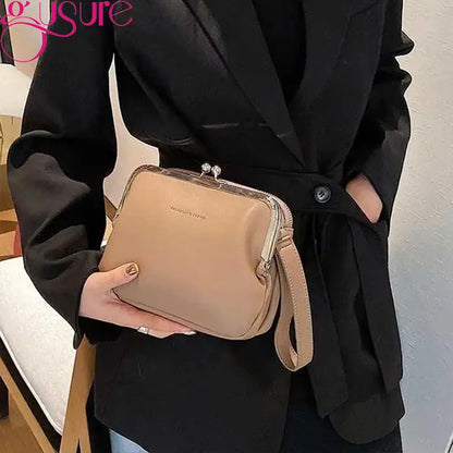 Gusure Vinatge Shell Women Shouder Crossbody Bag Clip Designer Small Handbags Luxury PU Leather Messenger Bag Lady Fashion Purse