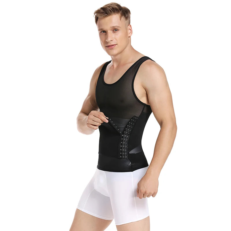 Shape Men Slimming Body Shaper Waist Trainer Vest with Tummy Control Girdle Posture Back Correction Abdomen Tank Top Shaperwear