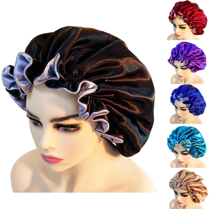 New Silk Sleeping Cap Night Hat Head Cover Bonnet Satin Cheveux Nuit For Curly Hair Care Women Beauty Maintenance Designer